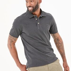 Fat Face Men’s Short Sleeve Organically Grown Cotton Polo Charcoal Gray Shirt M